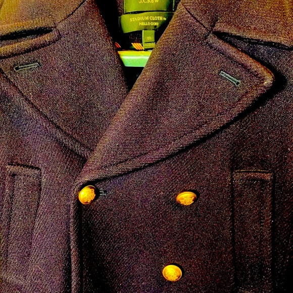 J Crew Wool Peacoat Double Breasted Navy Blue 00 bf - Picture 9 of 10